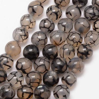 Natural Dragon Veins Agate Bead Strands G-K166-14-6mm-01-1