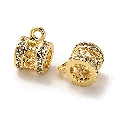 Brass Micro Pave Cubic Zirconia Tube Bails ZIRC-P112-02G-1