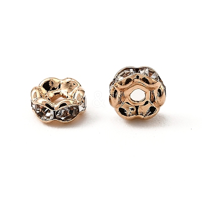 Brass Rhinestone Spacer Beads X-RB-A014-L4mm-01LG-NF-1