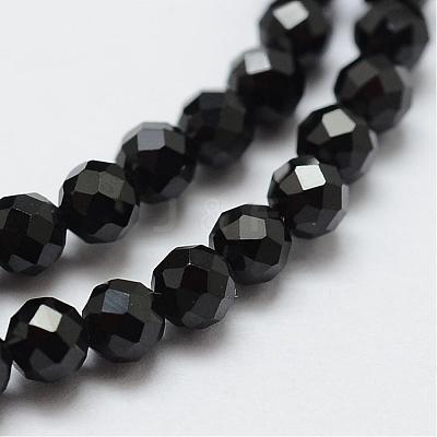 Natural Black Spinel Beads Strands G-E366-07-4mm-1