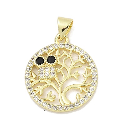 Brass Micro Pave Cubic Zirconia Pendants KK-D317-137G-1