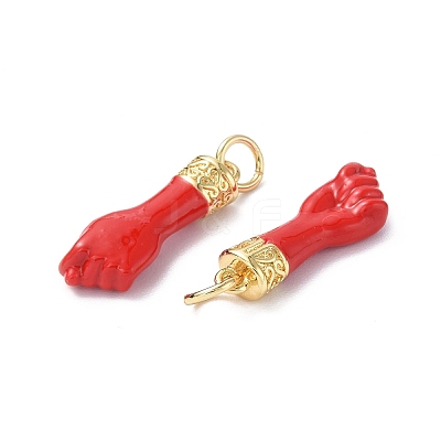 Eco-Friendly Rack Plating Brass Enamel Pendants KK-F845-36G-01-1