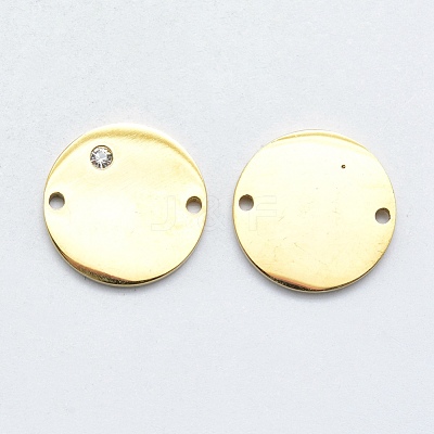 316 Surgical Stainless Steel Micro Pave Cubic Zirconia Links connectors STAS-K178-23-1