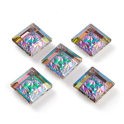 Embossed Glass Rhinestone Pendants GLAA-J101-03B-001VO-1