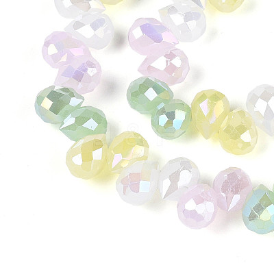 Electroplate Imitation Jade Glass Beads Strands EGLA-N025-01B-B01-1