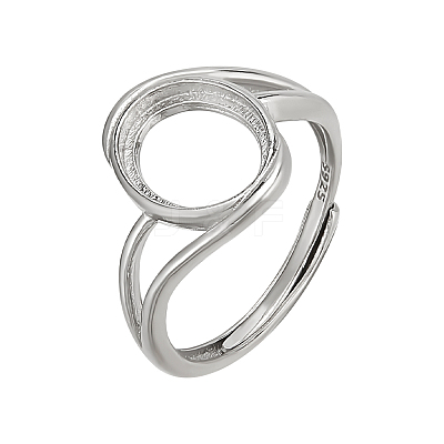 1Pc Rhodium Plated 925 Sterling Silver Adjustable Ring Components FIND-PH0023-51-1