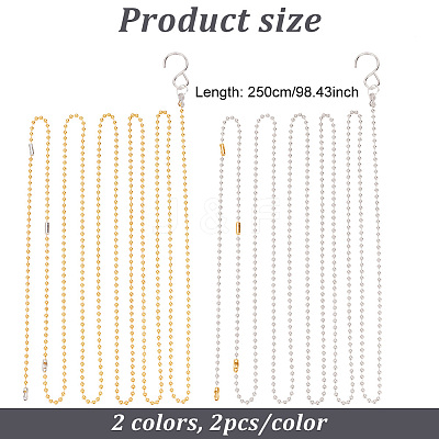 Brass Volleyball Net Height Measurement Ball Chain TOOL-WH0134-91GP-1