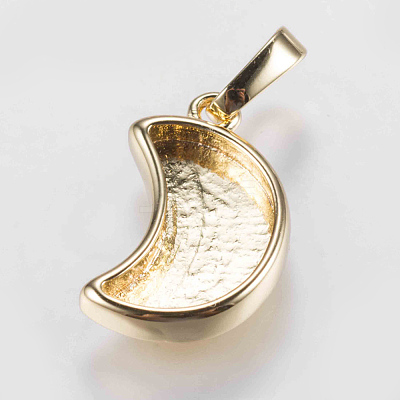 Brass Pendant Cabochon Settings KK-G338-13G-1