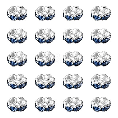 Brass Rhinestone Spacer Beads RB-YW0001-05B-03S-1