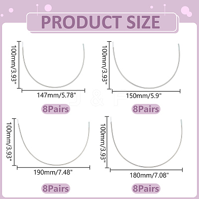 32Bags 4 Styles 304 Stainless Steel Bra Boning STAS-PH0006-93-1