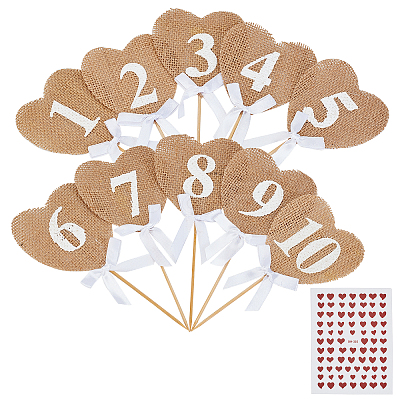 Natural Jute with Polyester Floral Picks AJEW-GA0003-29-1