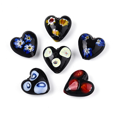 Handmade Millefiori Glass Beads LAMP-N024-43-1