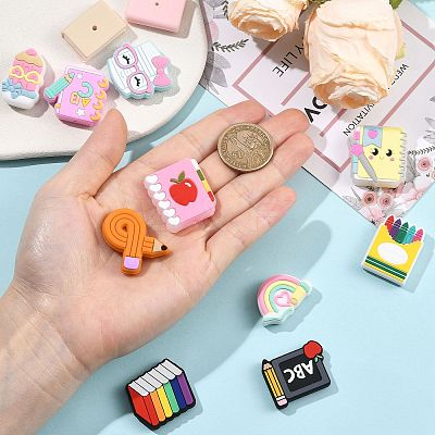 12Pcs 12 Styles Silicone Beads SIL-FS0001-34D-1