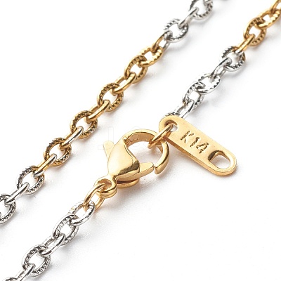 Two Tone 304 Stainless Steel Cable Chains Necklaces NJEW-JN03610-1