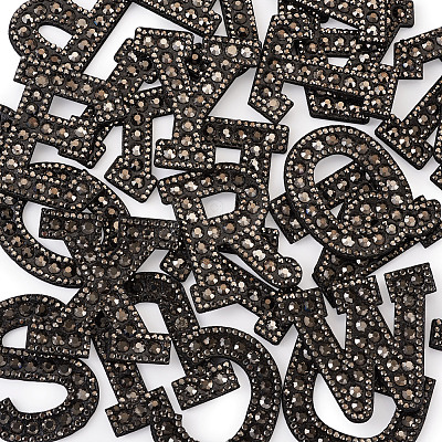 Alphabet Resin Rhinestone Patches DIY-TAC0005-45H-1