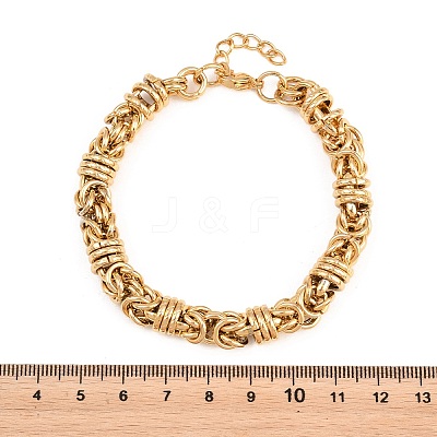 304 Stainless Steel Byzantine Chain Bracelets for Women Men BJEW-H643-09G-1