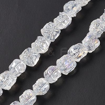 Transparent Electroplate Glass Beads X1-GLAA-P028-M-1