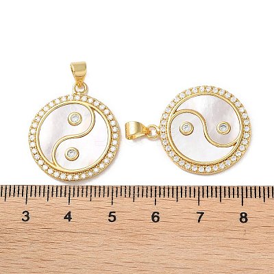 Brass Micro Pave Cubic Zirconia Pendants KK-B083-11G-1