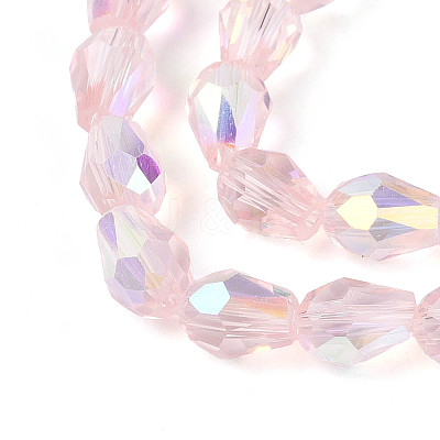 Transparent Electroplate Glass Beads Strands EGLA-N023-6x8mm-A03-1