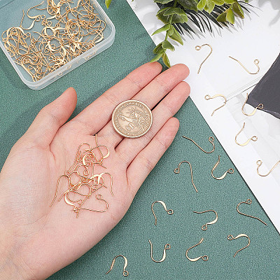 100Pcs 2 Style Brass Earring Hooks KK-PH0003-64-1