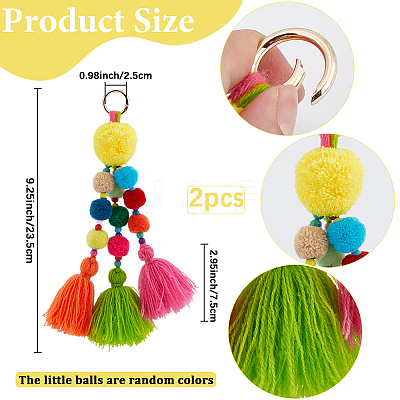 The Colors of the Small Pom Balls are Random Color KEYC-WH20004-02C-1