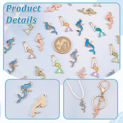 80Pcs 10 Styles Alloy Enamel Pendants ENAM-GA0001-09-1