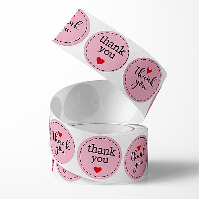 Thank You Flat Round Self Adhesive Paper Stickers Roll PW-WG64771-01-1