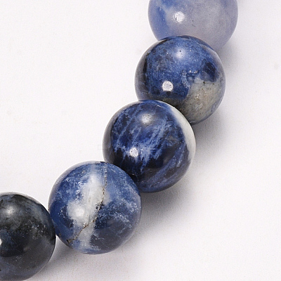 Natural Sodalite Beaded Stretch Bracelets BJEW-Q692-59-8mm-1