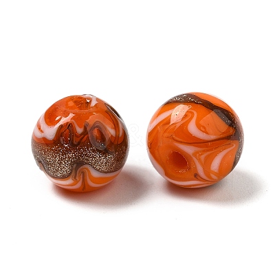 Handmade Gold Sand Lampwork Beads LAMP-N028-001G-1