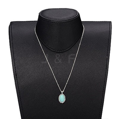 Trendy Synthetic Turquoise Pendant Necklaces and Ear Studs Jewelry Sets SJEW-JS00848-1