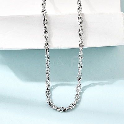 3MM 304 Stainless Steel Twisted Oval Link Chain Necklaces for Man and Women SA-CBAB767-18A-P-1
