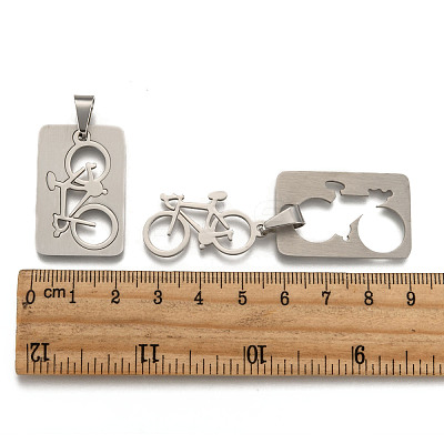 Non-Tarnish 201 Stainless Steel Split Pendants STAS-I032-100-1