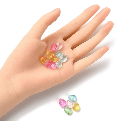 20Pcs 5 Colors Transparent Spray Painted Glass Beads GLAA-YW0001-91-1