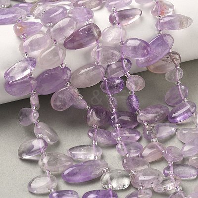 Natural Amethyst Beads Strands G-P604-A08-01-1