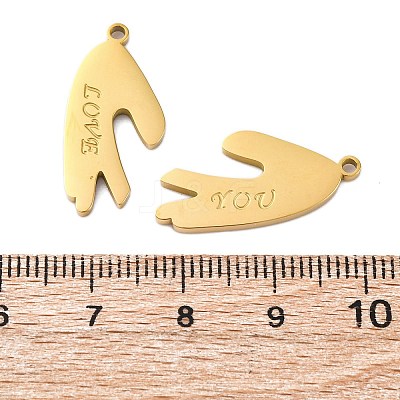 304 Stainless Steel Split Pendants STAS-H235-03A-G-1