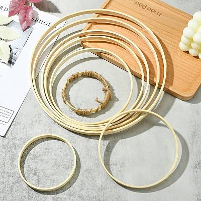 8Pcs 8 Styles Bamboo Embroidery Hoop FIND-CJ0001-97-1