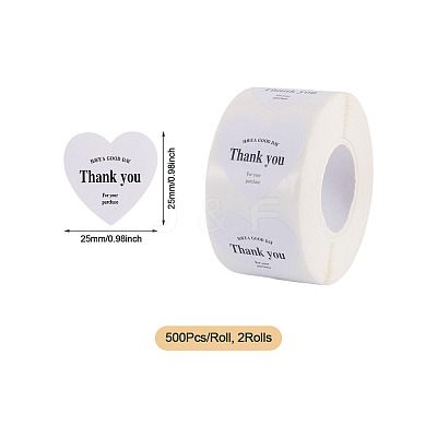 2Roll Heart with Thank You Roll Stickers DIY-TA0013-58A-1