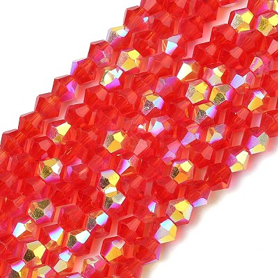 Electroplate Transparent Glass Beads Strands EGLA-K015-18A-1
