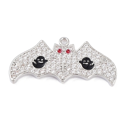 Rack Plating Brass Cubic Zirconia Pendants KK-D031-09P-02-1