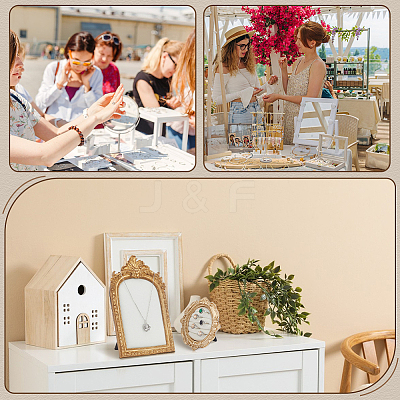 2Pcs 2 Styles Goldenrod Photo Frame Resin Finger Ring Organizer Holder with Velvet Mat RDIS-JOY0001-01-1