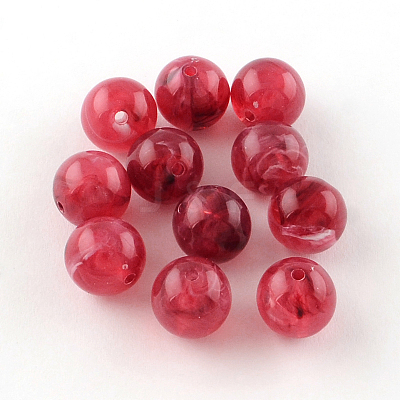 Round Imitation Gemstone Acrylic Beads OACR-R029-20mm-09-1