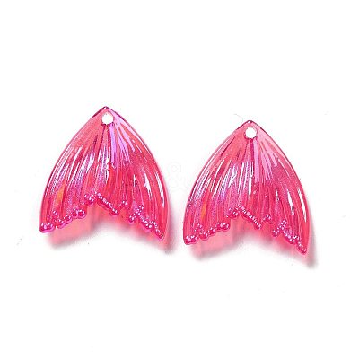 UV Plating Rainbow Iridescent Transparent Acrylic Pendants PACR-M002-09E-1