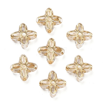 Metal Enlaced Transparent Acrylic Beads X-MACR-M045-04-1