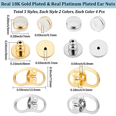 24Pcs 6 Styles Silicone Ear Nuts SIL-BBC0001-05-1