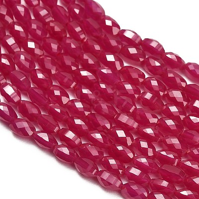 Lab Grown Red Corundum Beads Strands GG-CBAC488-01A-1