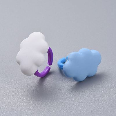 Acrylic Cuff Finger Rings RJEW-JR00271-M-1
