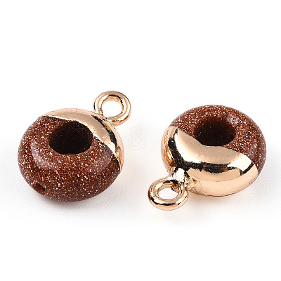 Synthetic Goldstone Flat Round/Donut Charms G-I347-02-1