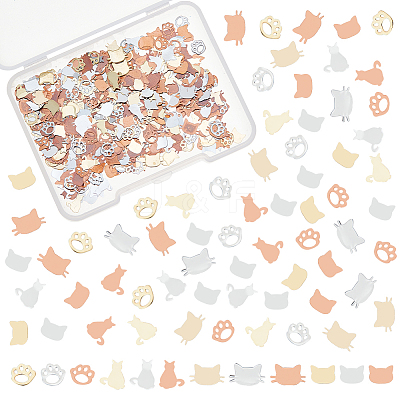 640Pcs 8 Style Brass Cabochons MRMJ-OC0003-27-1