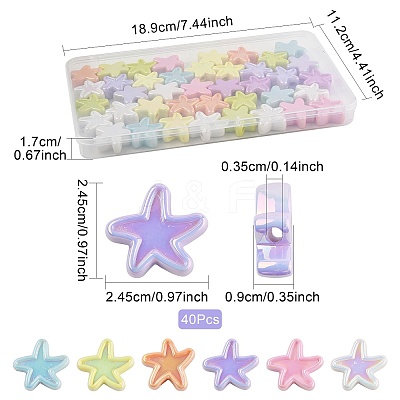 40Pcs UV Plating Opaque Acrylic Beads OACR-FS0002-26-1