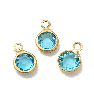 Ion Plating(IP) 304 Stainless Steel with Glass Charms STAS-G305-11G-08-1